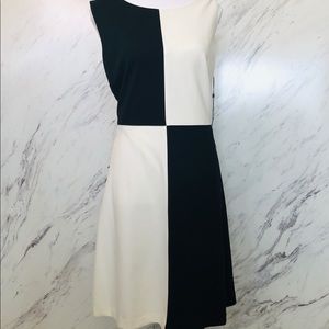 Geometric black and cream business 👗 Dress